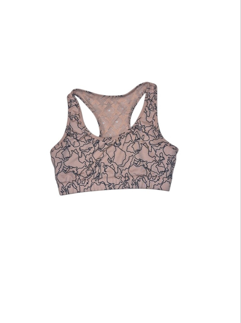 Racerback Support Sports Bra in Blush Pink Print